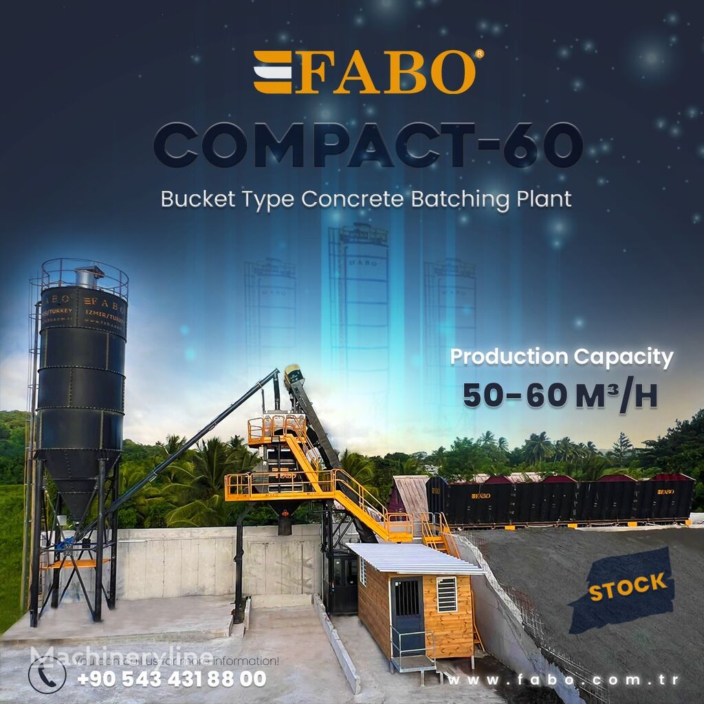 yeni FABO SKIP SYSTEM CONCRETE BATCHING PLANT | 60m3/h Capacity | STOCK beton santrali