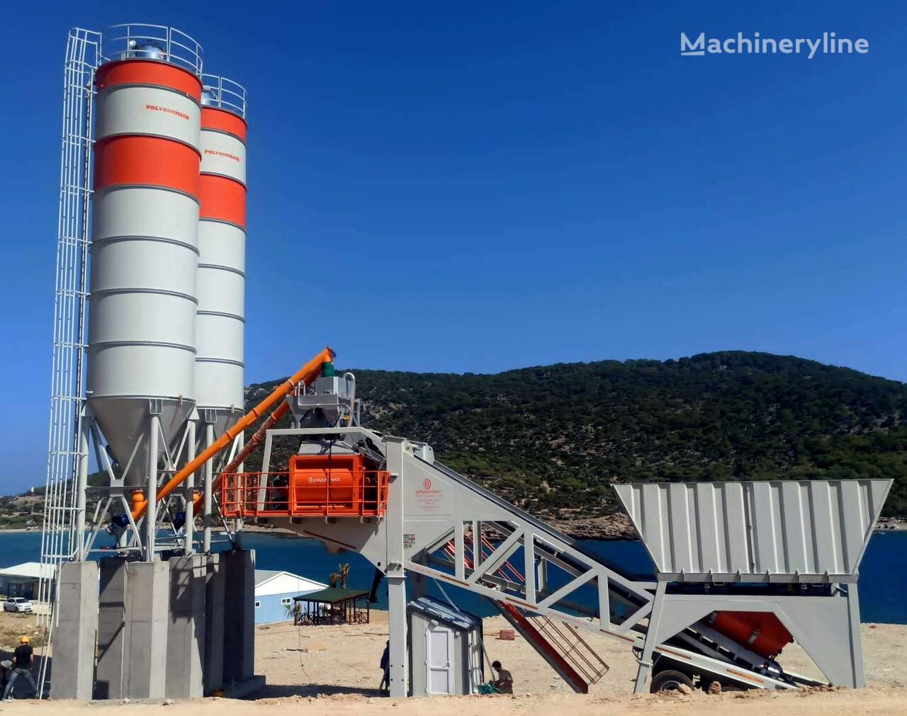 yeni Polygonmach 100 m3 per hour mobile concrete batching plant beton santrali